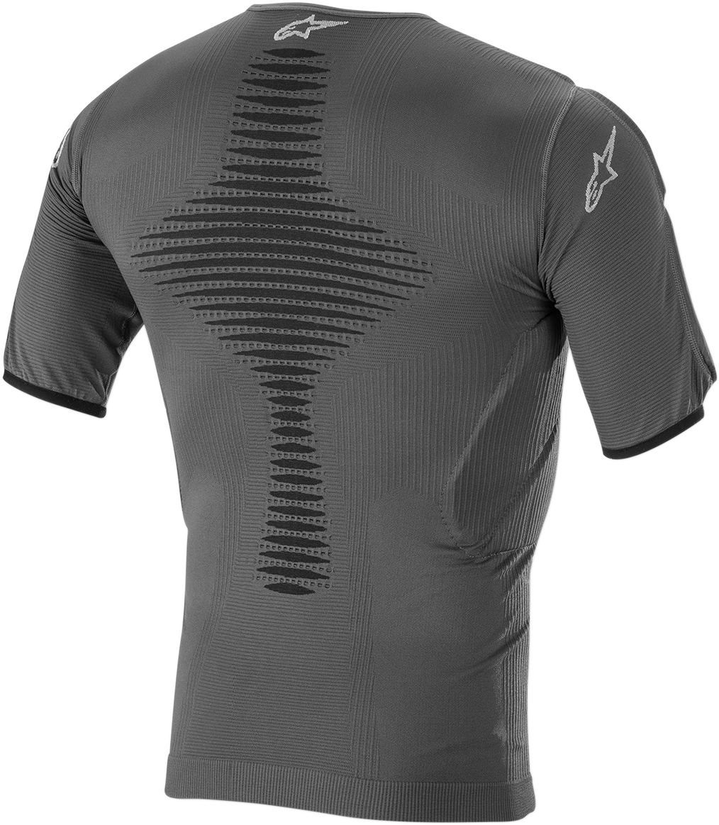 Alpinestars A-0 Roost Base Layer Top in anthracite and black, L/XL, protective gear for motorcycle riding, shown on a plain background.