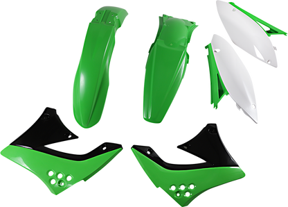 Acerbis OEM standard replacement body kit for motorcycles, featuring various body panels and components in black.