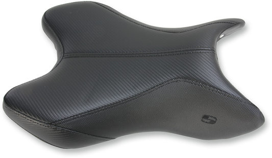 SADDLEMEN GP-V1 standard motorcycle seat for Yamaha YZF '07-'08, black seat with textured surface, designed for Yamaha YZF models.