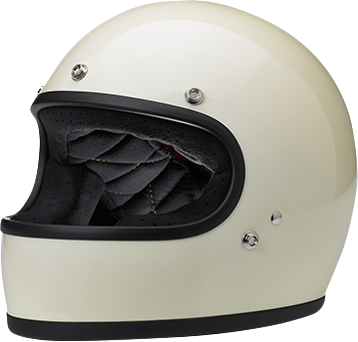 Biltwell Gringo helmet in gloss vintage white, XL size, motorcycle helmet with retro design and smooth finish.