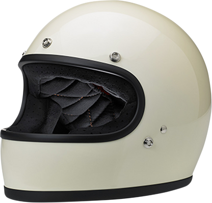 Biltwell Gringo helmet in gloss vintage white, XL size, motorcycle helmet with retro design and smooth finish.