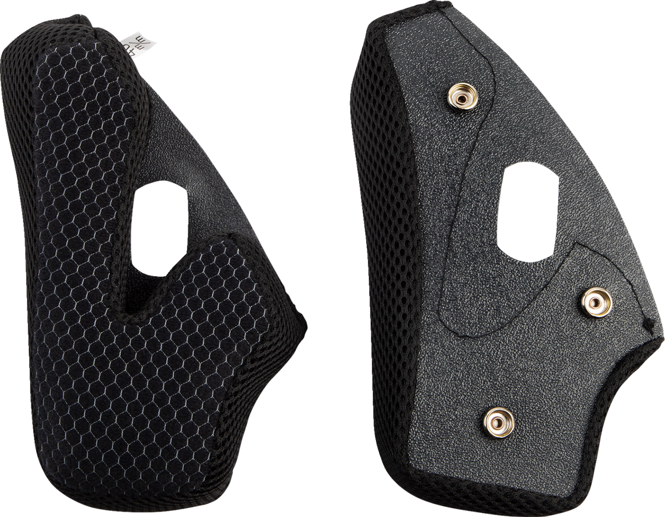 Black AFX FX-37X helmet cheek pads in medium size, featuring comfortable padding and secure fit for motorcycle helmet comfort.
