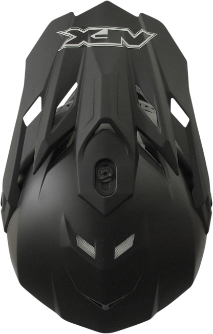 Bill's Exhausts AFX FX-19R helmet in matte black, large size, featuring a sleek aerodynamic design for motorcycle riding.
