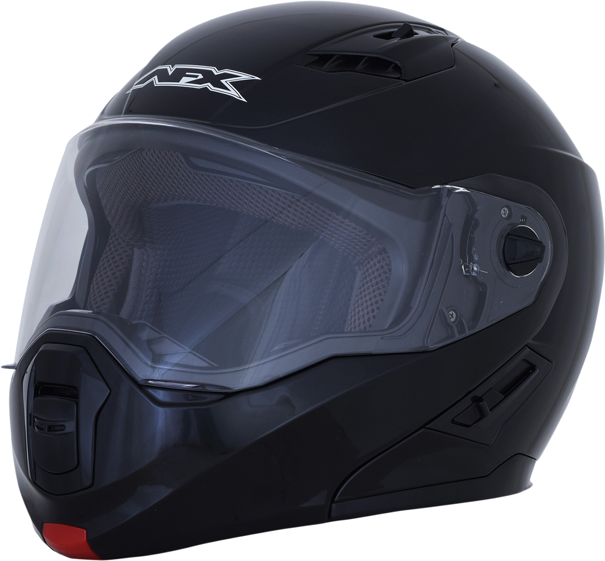 Gloss black AFX FX-111 helmet in XL size, featuring a sleek design and clear visor, by Bill's Exhausts.