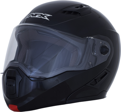 Gloss black AFX FX-111 helmet in XL size, featuring a sleek design and clear visor, by Bill's Exhausts.
