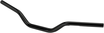Black BILTWELL Oversized Tracker Mid Handlebar for motorcycles, showing the sturdy metal construction and curved design.