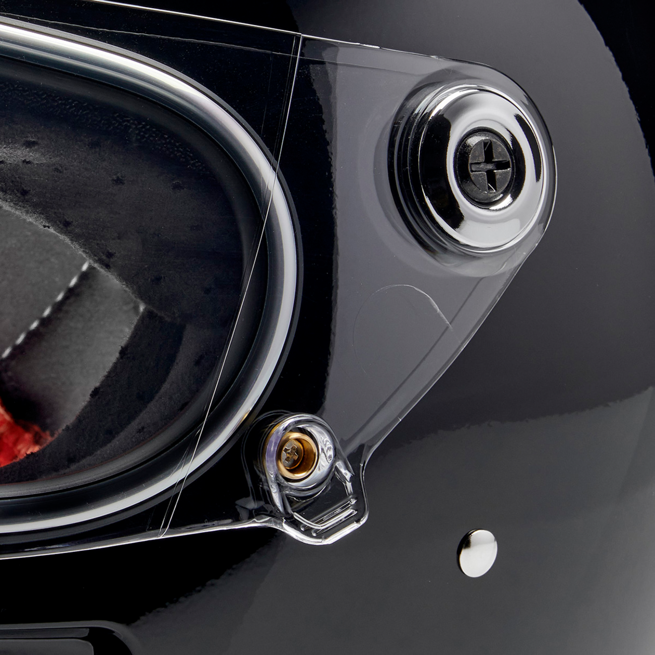 BILTWELL Gringo SV helmet in glossy black, size XS, featuring a sleek motorcycle helmet design with vent openings and matte finish.