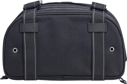 Black Biltwell Exfil-18 Saddlebags on motorcycle, featuring durable leather construction and classic design.