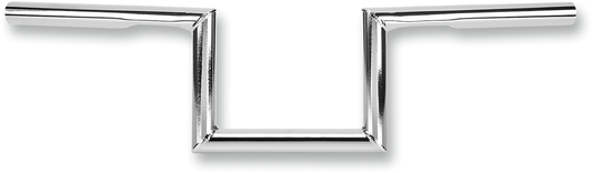 Chrome BILTWELL Zed handlebar for motorcycles, featuring a sleek, polished design with curved ends, by Bill's Exhausts.