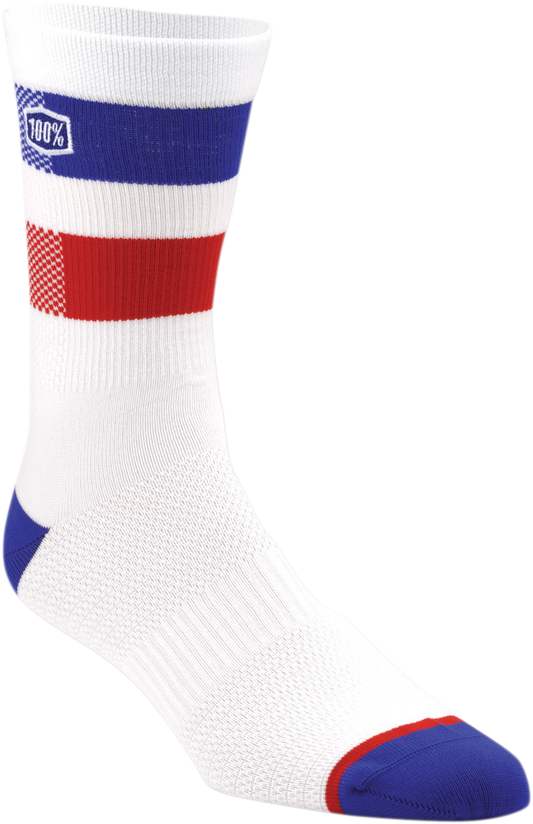 100% Flow Performance Socks - White - Large/XL 20049-00005 - Howling Moto
