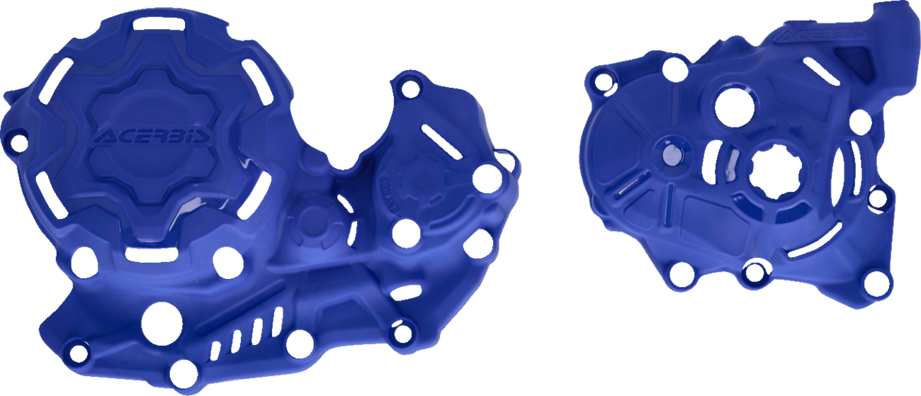 Blue Acerbis X-Power body kit for Yamaha YZ450F motorcycle, featuring sleek design and durable construction.