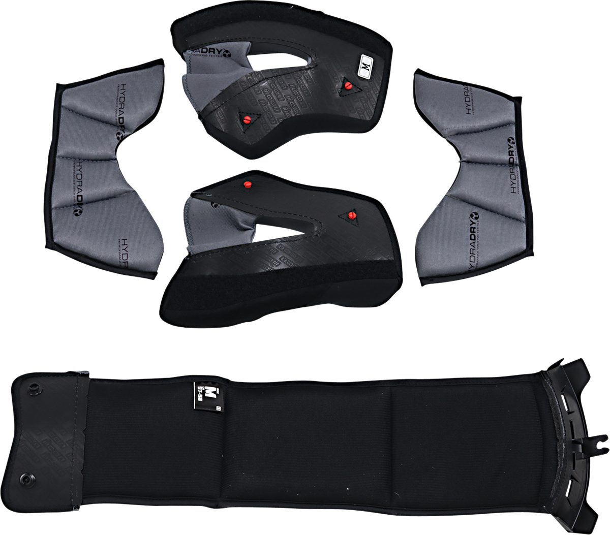 Bill's Exhausts ICON Variant Pro™ interior helmet set in medium and large sizes, featuring padded lining and adjustable fit.