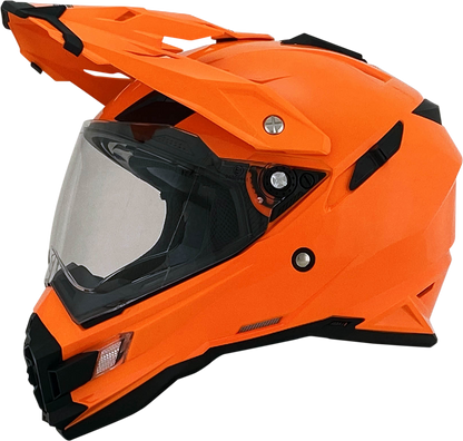 Bill's Exhausts AFX FX-41DS helmet in safety orange, large size, with a sleek aerodynamic design and secure strap visible.