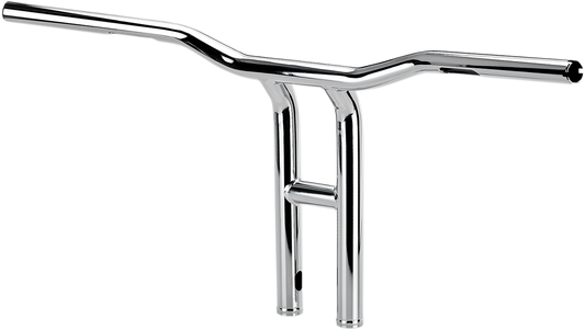 Chrome BILTWELL Tyson XL pullback motorcycle handlebars, 14-inch length, designed for custom bikes by Bill's Exhausts.