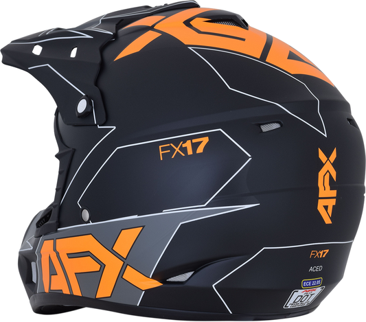 Bill's Exhausts AFX FX-17 helmet in matte black and orange, XL size, featuring a sleek motorcycle helmet design.