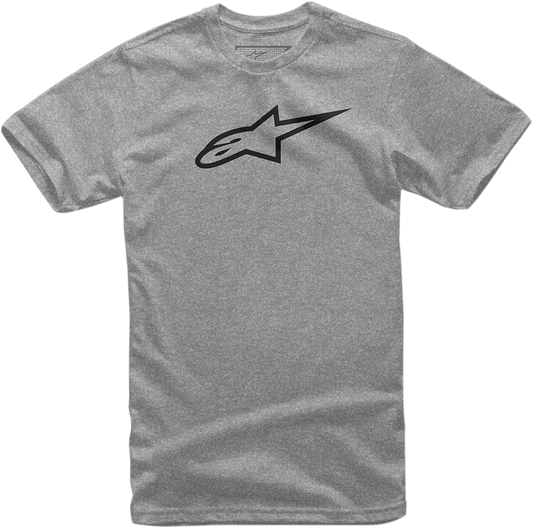 Bill's Exhausts ALPINESTARS Ageless T-Shirt in Heather Gray and Black, medium size, showing the casual fit and fabric texture.