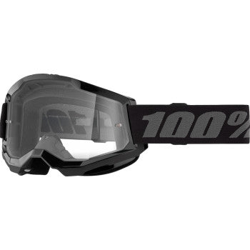 100% Strata 2 Junior Goggle - Black - Clear 50031-00007 - Howling Moto