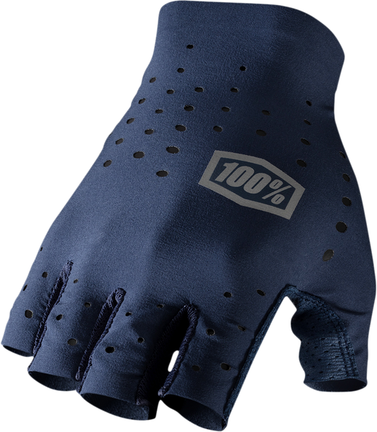 Navy Bill's Exhausts 100% Sling Short Finger Gloves in Medium, showing the fingerless design and lightweight fabric.