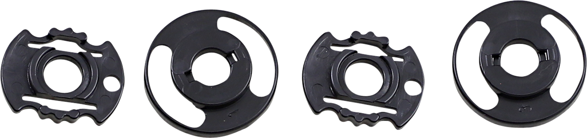 Pair of black BILTWELL Gringo S/Lane Splitter Base Plates, Gen 2 helmet parts from Bill's Exhausts, shown in black.