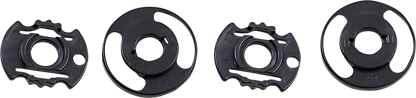 Pair of black BILTWELL Gringo S/Lane Splitter Base Plates, Gen 2 helmet parts from Bill's Exhausts, shown in black.