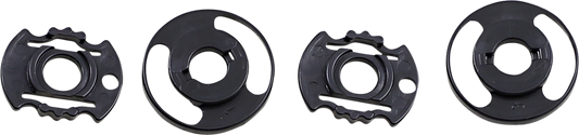 Pair of black BILTWELL Gringo S/Lane Splitter Base Plates, Gen 2 helmet parts from Bill's Exhausts, shown in black.