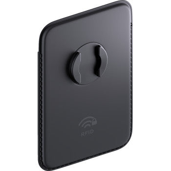 SP CONNECT Phone Card Wallet device mount attached to a smartphone, showing secure attachment and compact card storage.