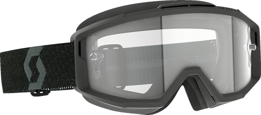 Bill's Exhausts SCOTT Split OTG Goggles in black with clear lenses, designed for motorcycle or sports riding protection.
