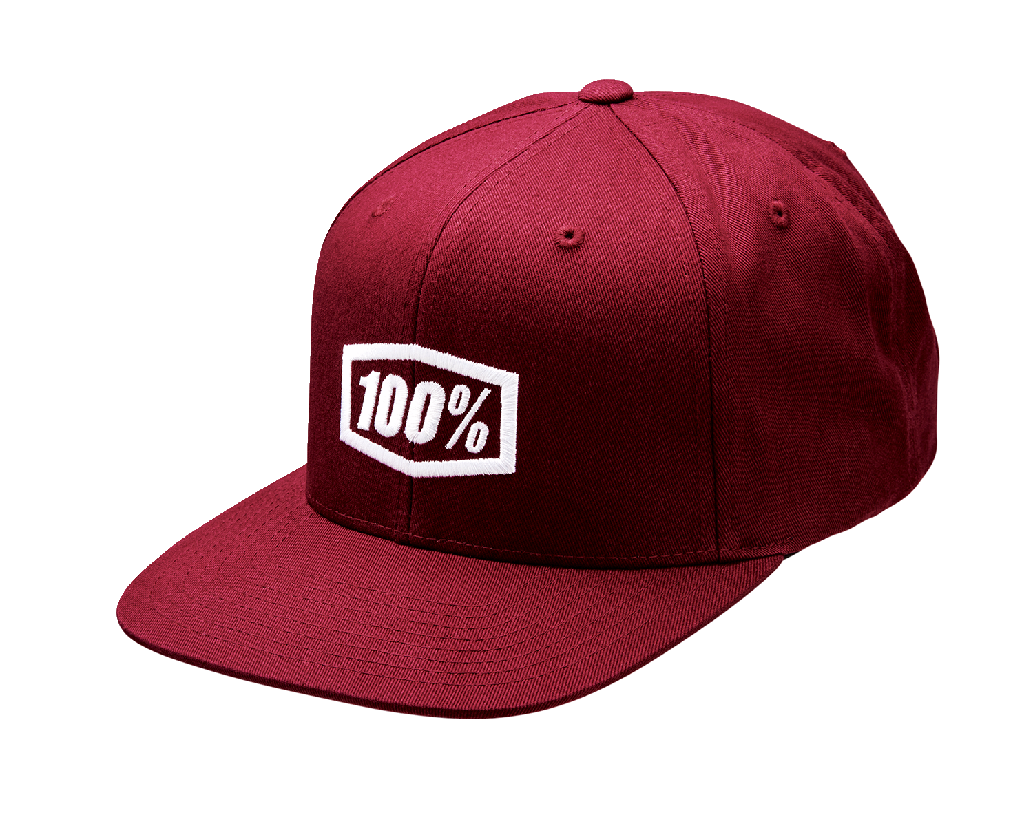 100% Icon Snapback Hat - Burgundy - One Size 20044-00001 - Howling Moto