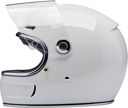 Gloss white BILTWELL Gringo SV motorcycle helmet, large size, with aerodynamic design and ventilation features.