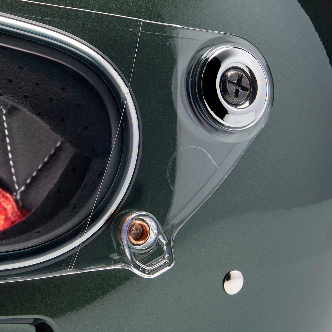 BILTWELL Gringo SV helmet in Metallic Sierra Green, large size, with smooth glossy finish and classic motorcycle helmet shape.