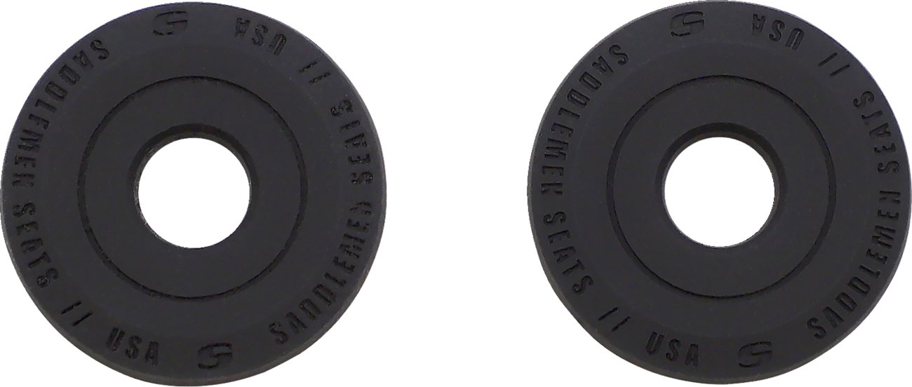Black Saddlemens Dominator Pillion Pad with gray stitching for standard reach seats, designed for motorcycle comfort.