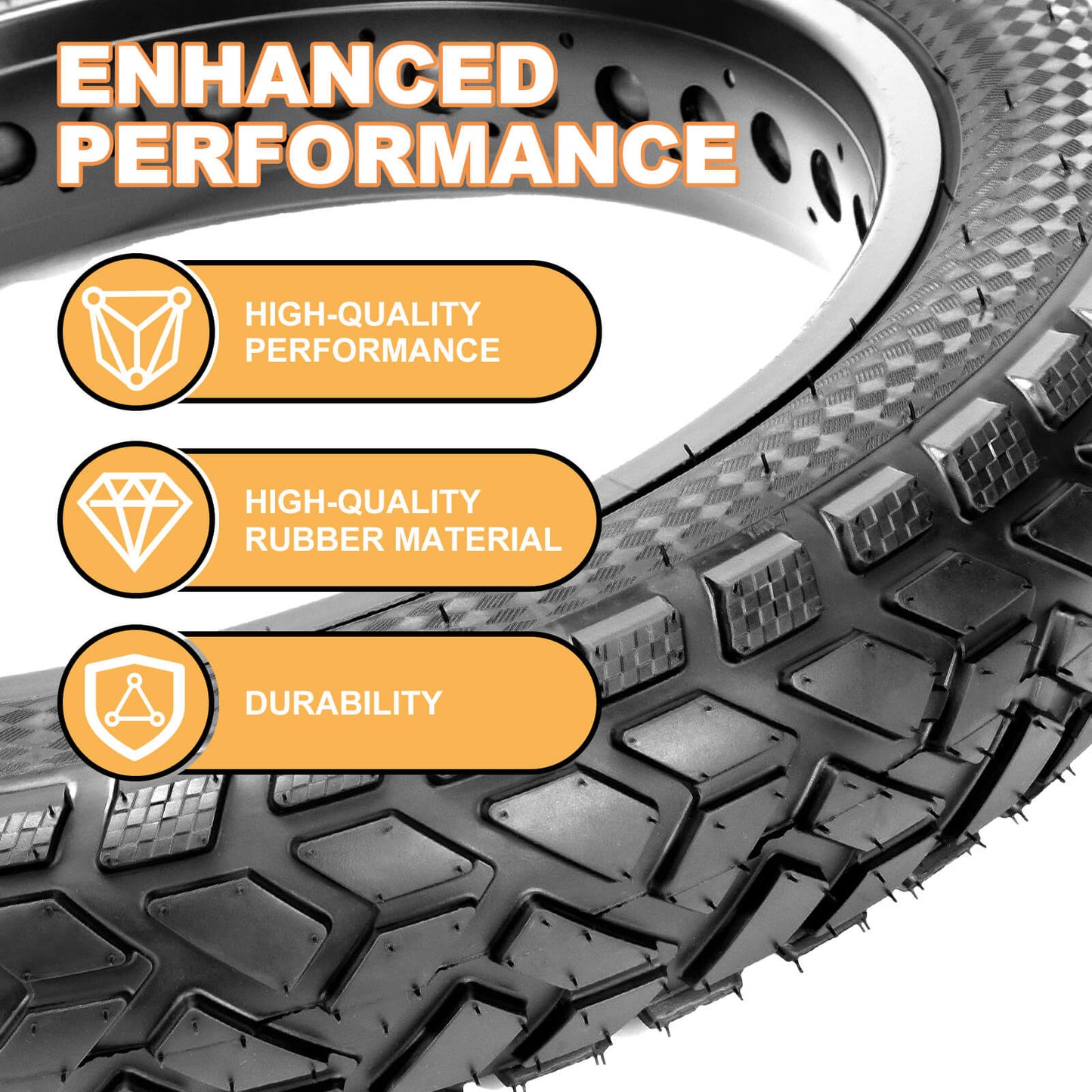 Hycline R4FT fat bike and e-bike tire with rugged tread pattern, designed for off-road cycling on rough terrains.