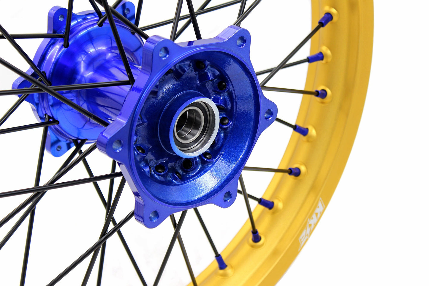 KKE 21"&19" Mx Dirtbike Cast Wheels For YAMAHA YZ125 YZ250 YZ250F YZ450F Gold Rim Black Spokes - Howling Moto