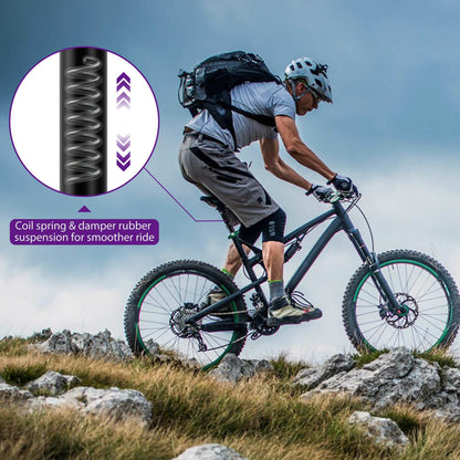 Hycline ZOOM suspension bicycle seatpost, 27.2mm, 30.9mm, or 31.6mm diameter, 350mm length, shown from side view