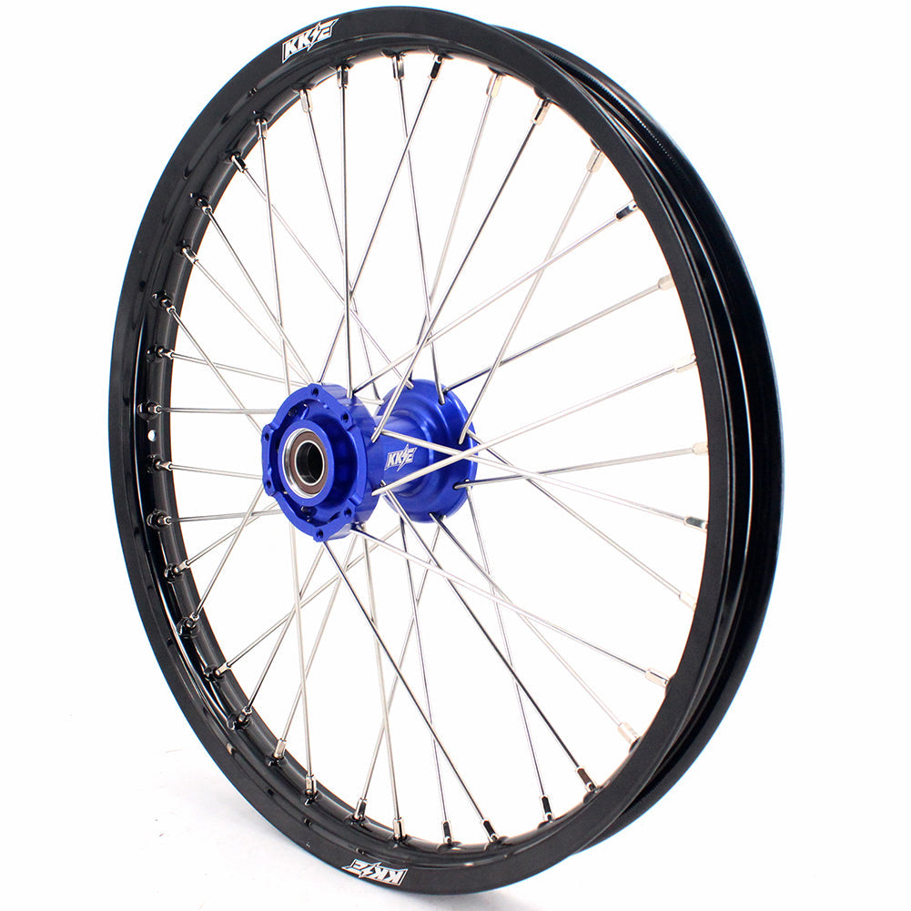 KKE 21 & 18 Enduro Rims for TM EN MX SMR 125-300 Blue Hub Black Rims - Howling Moto