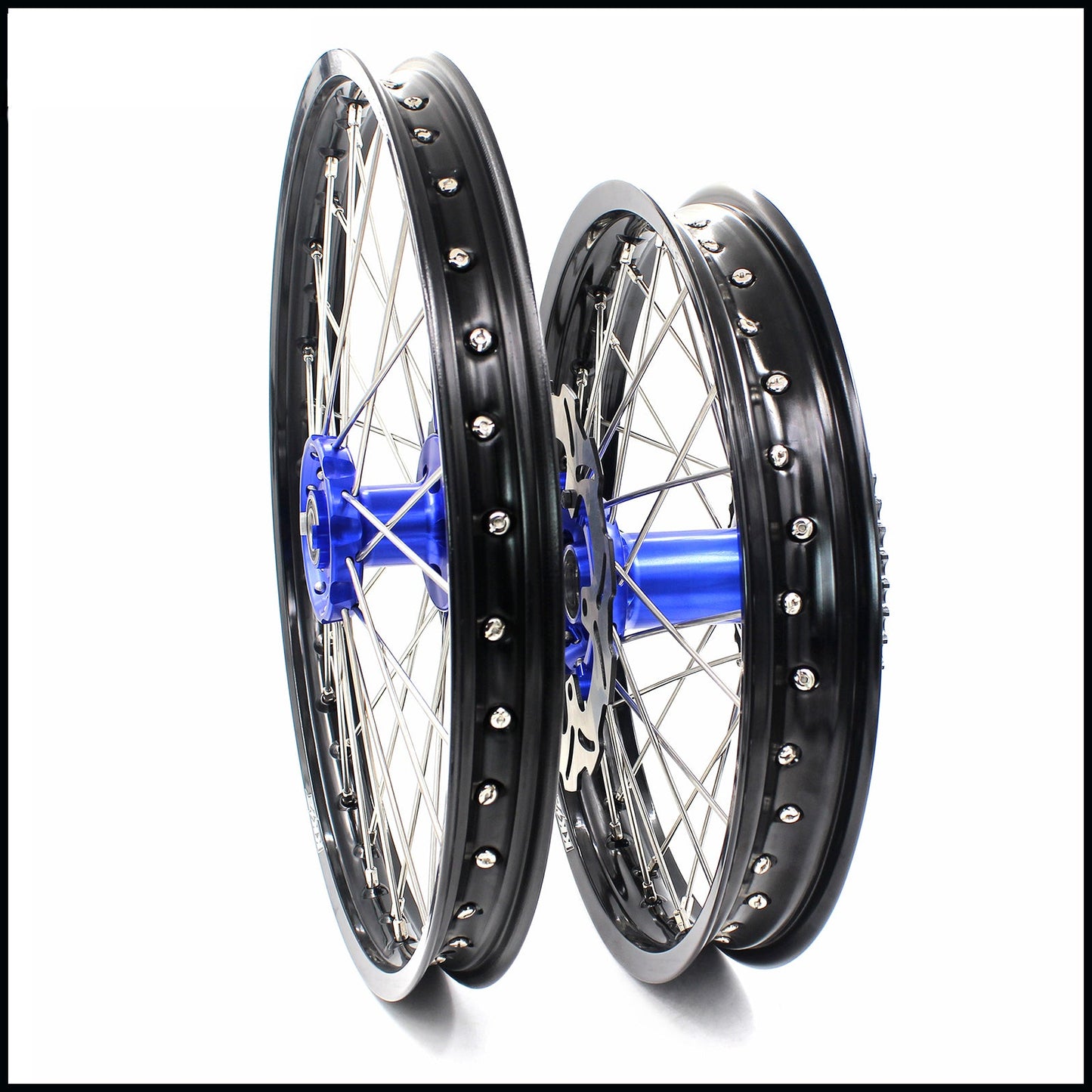 KKE 21"/18" Enduro Dirtibke Wheels For YAMAHA YZ125 YZ250 1999-2016 YZ250F YZ450F 2003-2015 Blue&Black With Disc - Howling Moto