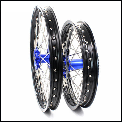 KKE 21"/18" Enduro Dirtibke Wheels For YAMAHA YZ125 YZ250 1999-2016 YZ250F YZ450F 2003-2015 Blue&Black With Disc - Howling Moto