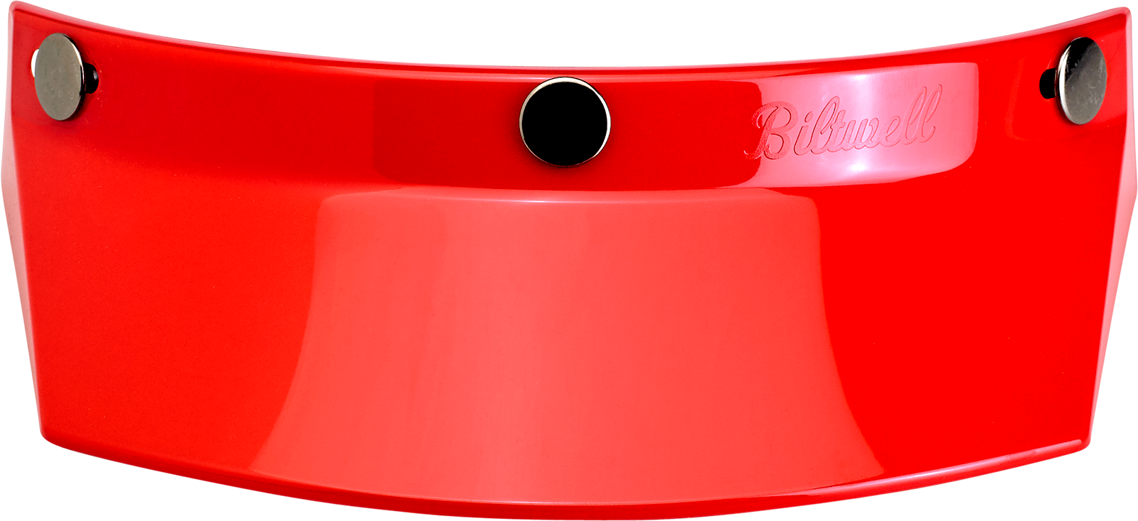 Red Biltwell Moto 3-Snap Visor for helmets, designed for 2002-563 model, compatible with Bill's Exhausts helmets parts.