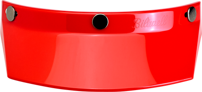 Red Biltwell Moto 3-Snap Visor for helmets, designed for 2002-563 model, compatible with Bill's Exhausts helmets parts.