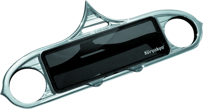 Chrome Kuryakyn Stereo Accent for 1996-2013 Harley-Davidson FL Touring models, shown installed on motorcycle.