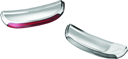 Kuryakyn LED turn signal bar filler panel installed on Harley Davidson FLHX and FLTRX motorcycle for enhanced visibility.
