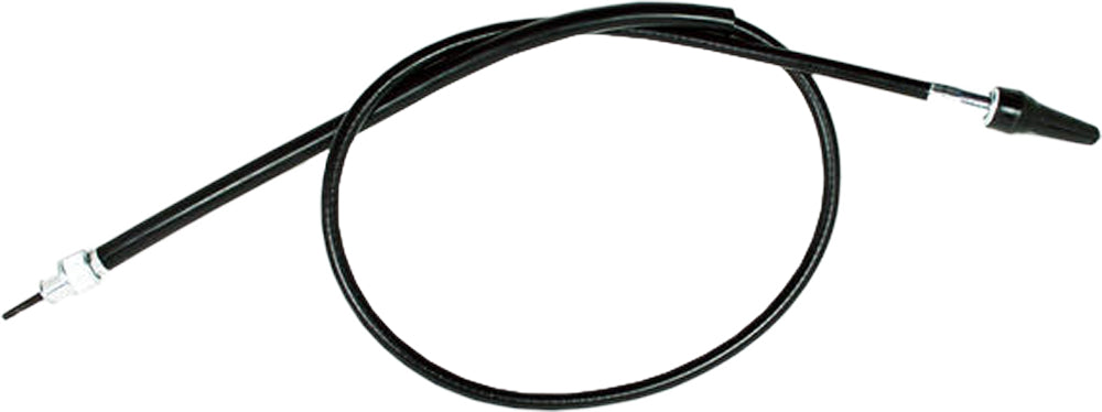 Black vinyl motorcycle speedometer cable from Motion Pro, OEM-quality speedo cable for motorcycle speedometers.