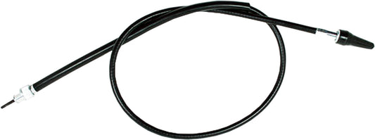 Black vinyl motorcycle speedometer cable from Motion Pro, OEM-quality speedo cable for motorcycle speedometers.