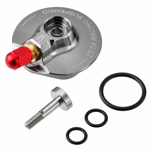 ZETA WP Shock Gas Valve Xact Shock with part number ZE56-51001, close-up of the ZETA brand shock component.
