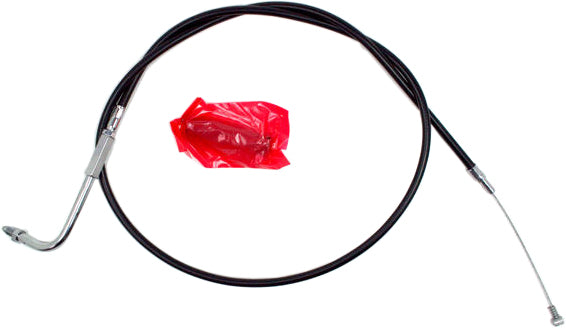 Black vinyl idle cable from MOTION PRO for motorcycle throttle and clutch control, OEM replacement part.