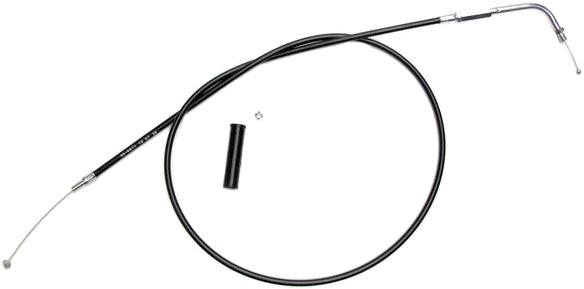 Motion Pro black vinyl motorcycle throttle cable, model 06-0211, with metal fittings and flexible control for smooth throttle operation