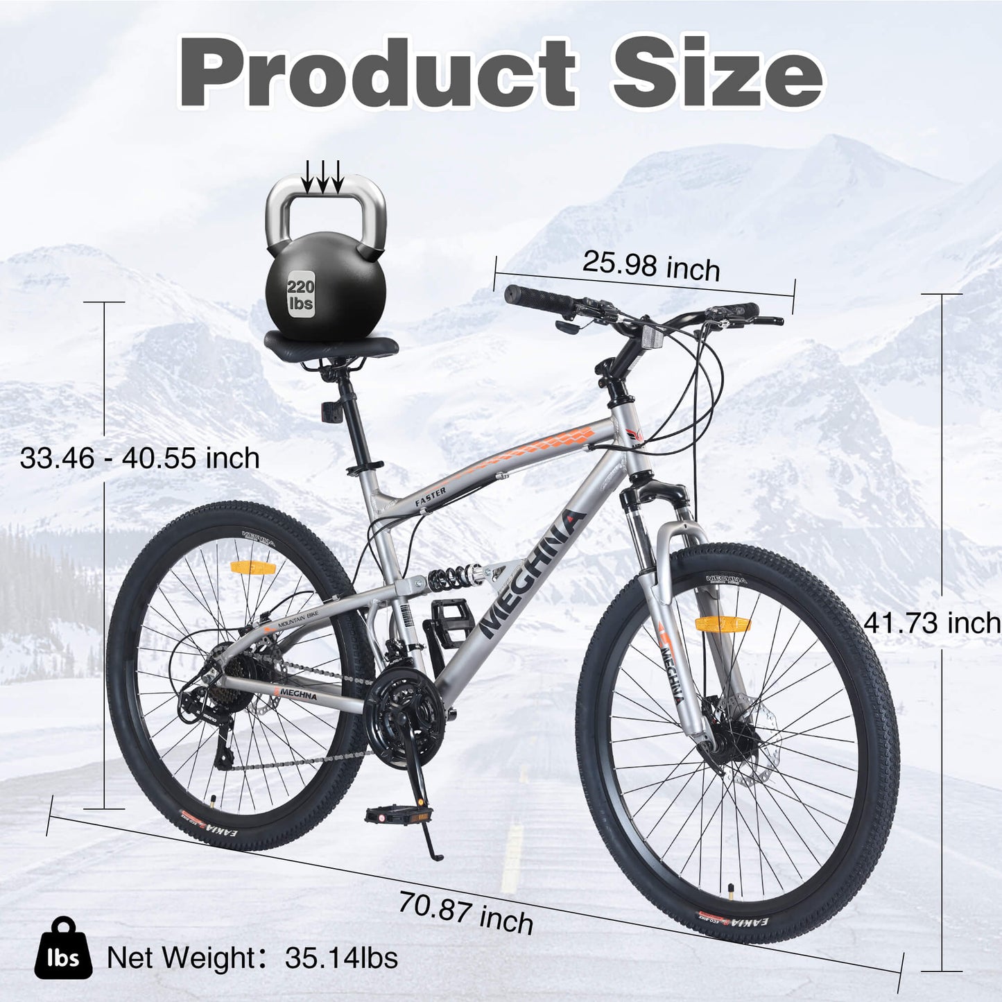 Hycline Meghna Feyan bicycle tire, 26-inch by 2.1-inch, with a textured tread pattern suitable for mountain biking.