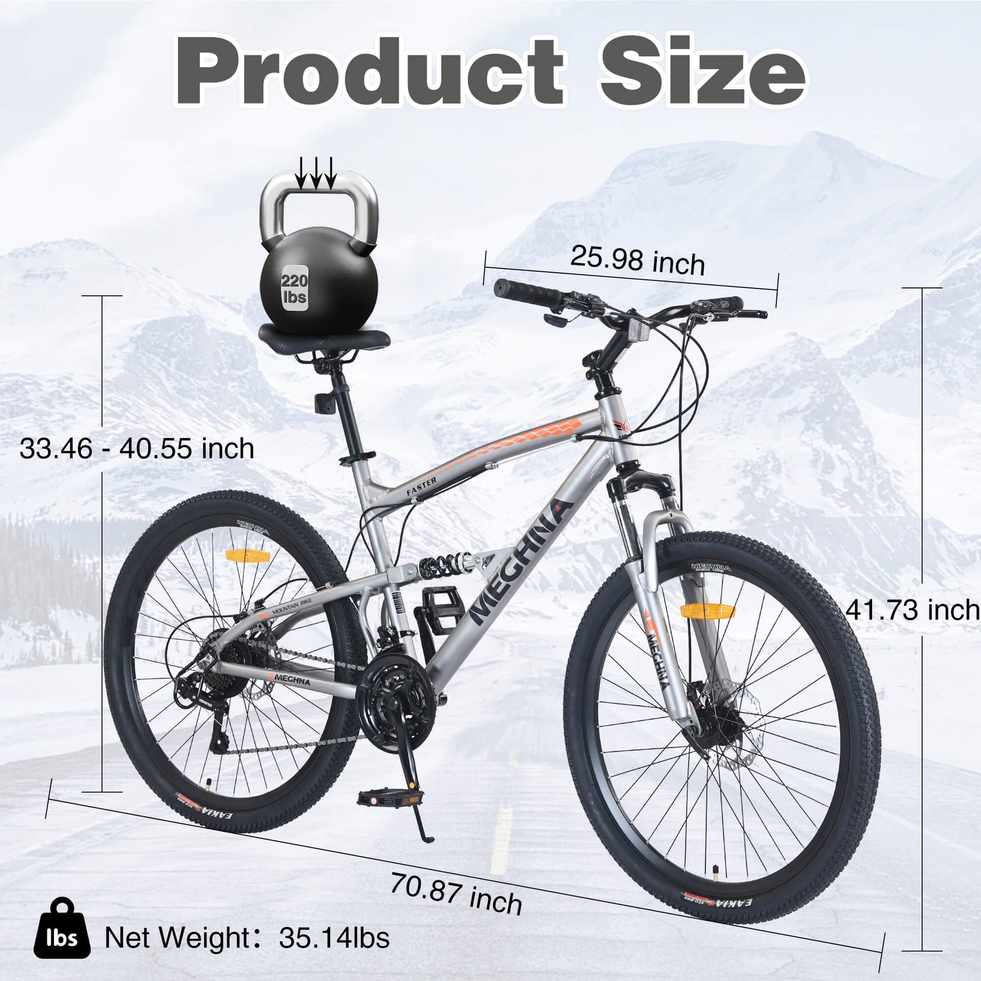 Hycline Meghna Feyan bicycle tire, 26-inch by 2.1-inch, with a textured tread pattern suitable for mountain biking.
