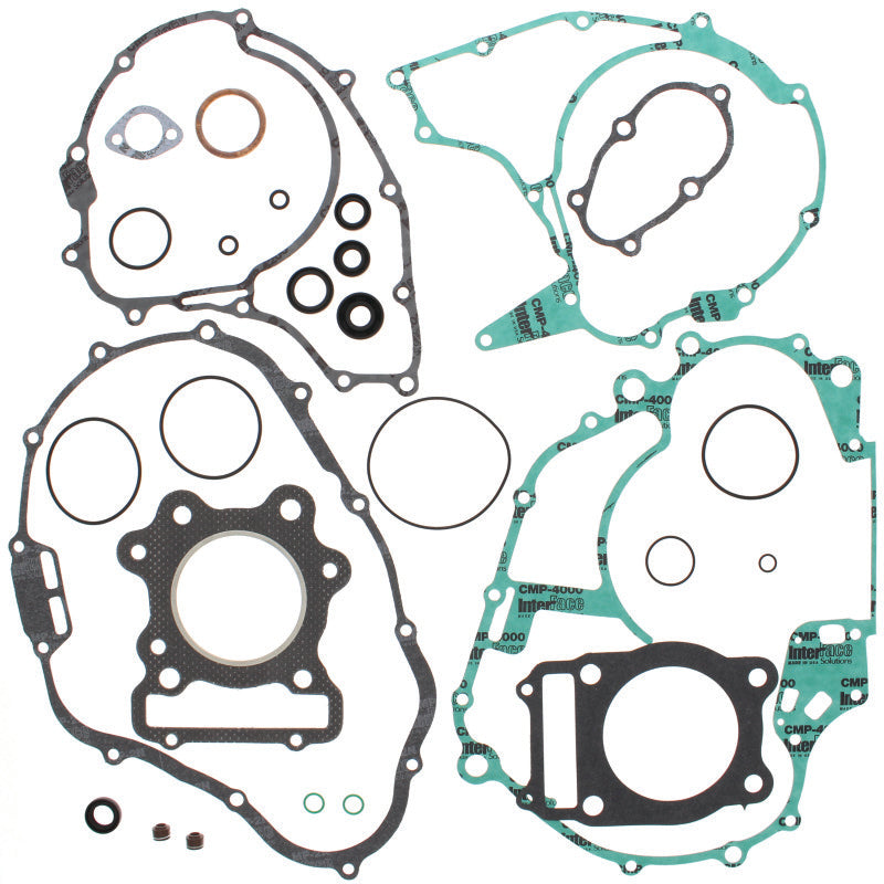 QuadBoss Honda TRX300 FourTrax gasket set with oil seals, includes complete engine gaskets and sealing components.