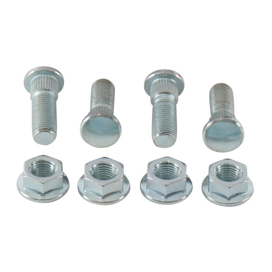 QuadBoss front wheel stud and nut kit for Polaris ATP 330 4x4, showing metal studs and nuts for OE replacement.